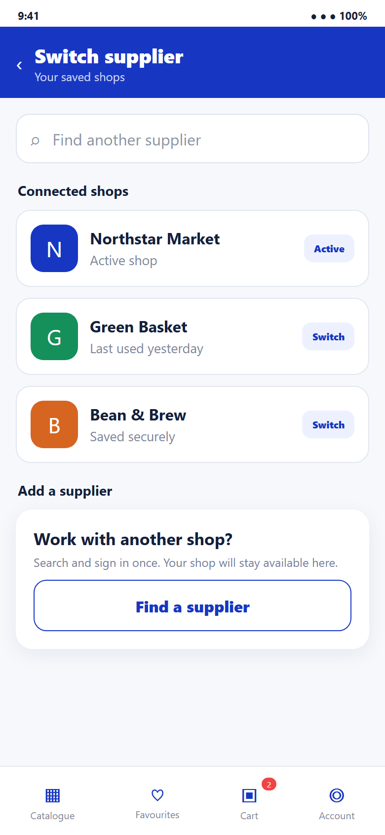 SellViaApp English supplier switcher
